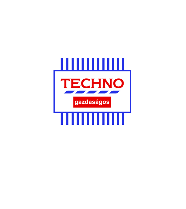 Techno minta fehér pólón