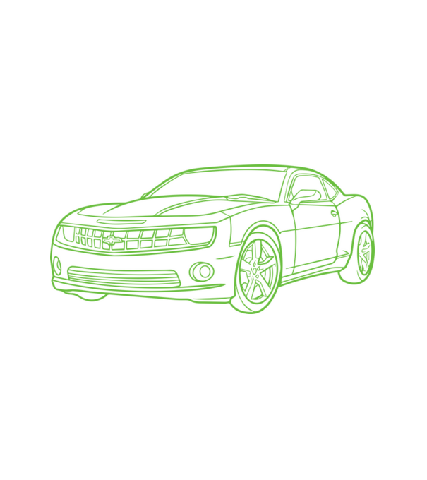 Camaro minta fehér pólón