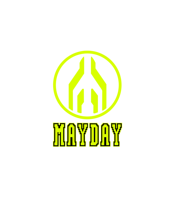Mayday minta fehér pólón