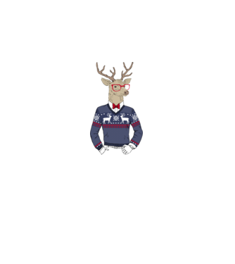 Christmas Deer minta fehér/piros pólón