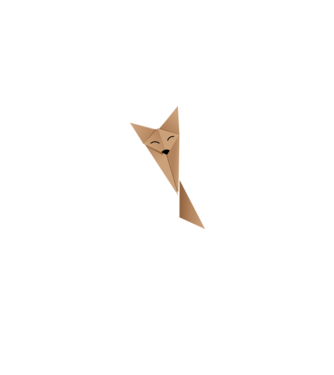 Origami Fox minta fehér pólón