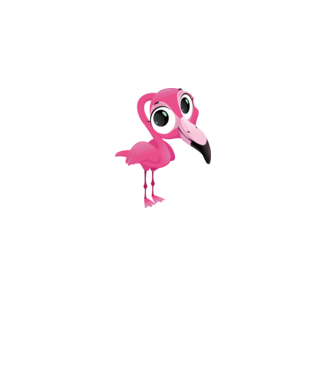 Funny Flamingo minta fehér pólón