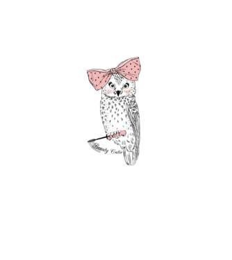 Beauty Owl minta világoskék pólón