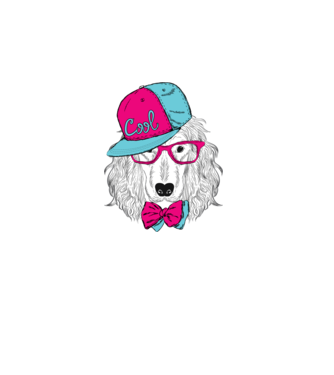 Snapback Dog minta fehér pólón