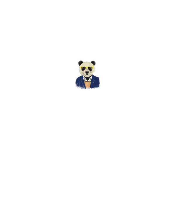 Hipster Panda minta szürke pólón