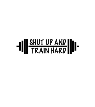 SHUT UP AND TRAIN HARD minta fehér/piros pólón