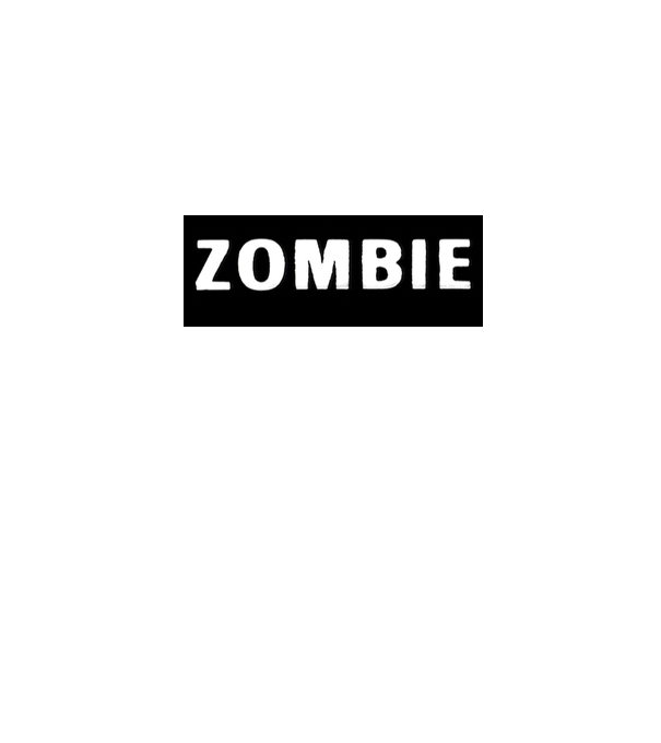 zombie minta farmerkék pólón