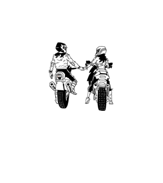 Biker Couple minta szürke pólón