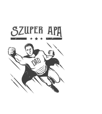 Szuper Apa minta fehér pólón