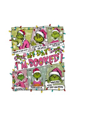 Grinch My day I'm Booked! minta fehér pólón