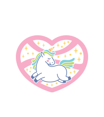 Heart unicorn minta fehér pólón