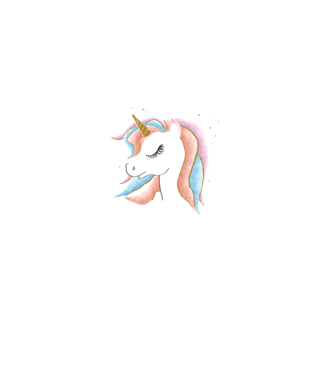 Unicorni minta fehér pólón