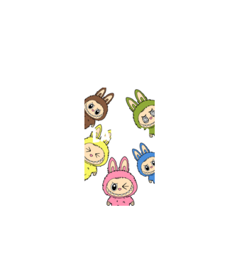 Labubu monsters minta fekete pólón