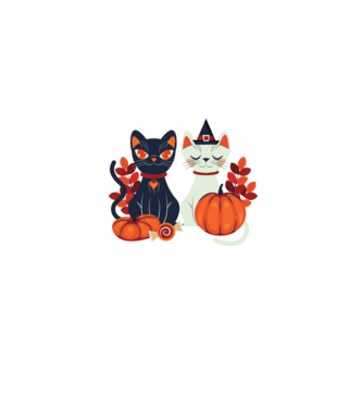 Cats in fall minta farmerkék pólón