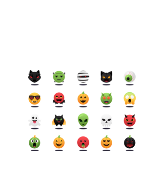 Halloween emoji minta fekete pólón