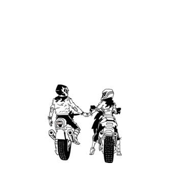 Biker Couple minta homokszín pólón