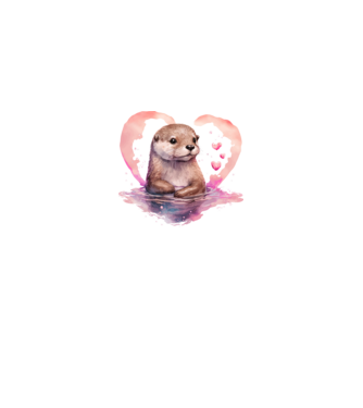 Szerelmes vidra minta királykék pólón