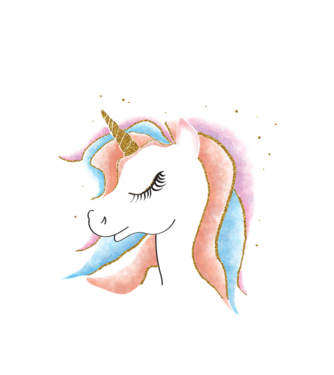 Unicorni minta fehér pólón