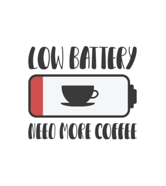 Low battery minta fehér pólón