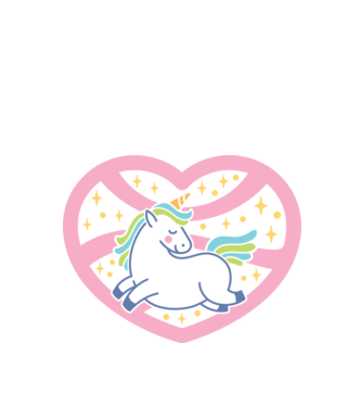 Heart unicorn minta fehér pólón