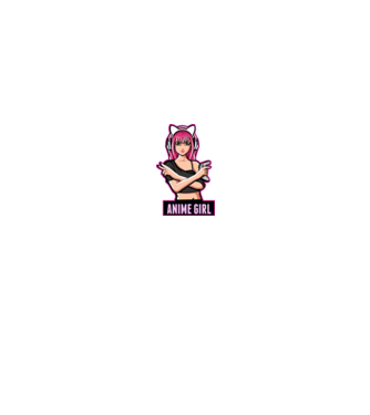 Anime Girl minta fekete pólón