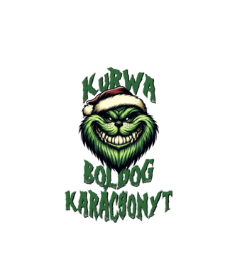 Kurwa Boldog Karácsonyt minta fehér pólón