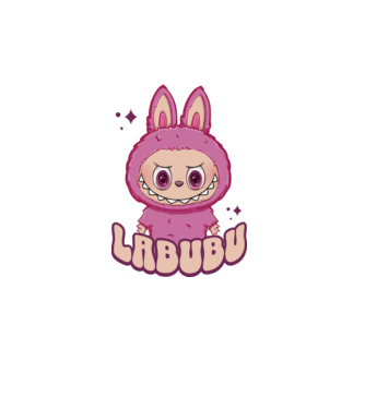 Labubu minta rózsaszín pólón