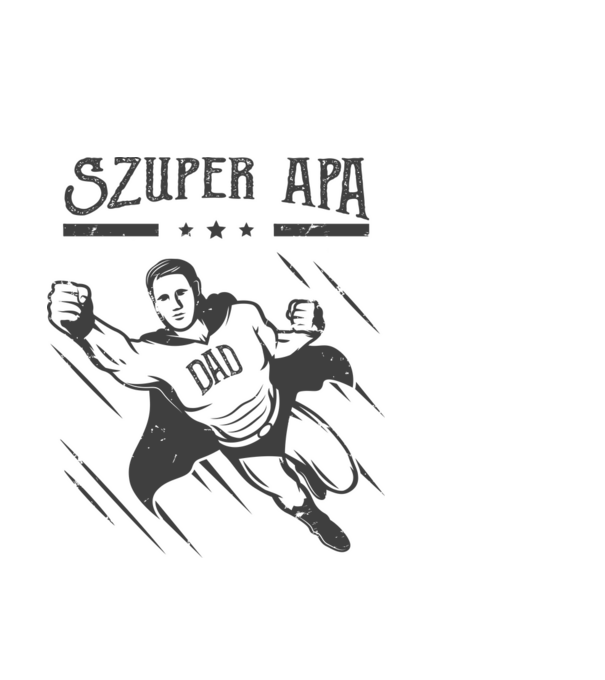 Szuper Apa minta fehér pólón