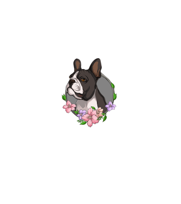 Francia Bulldog minta fehér pólón