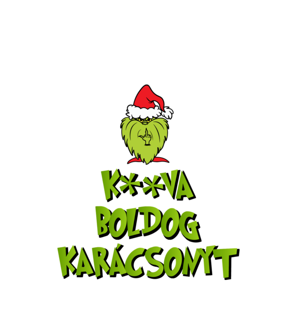 K**va Boldog Karácsonyt minta fehér pólón