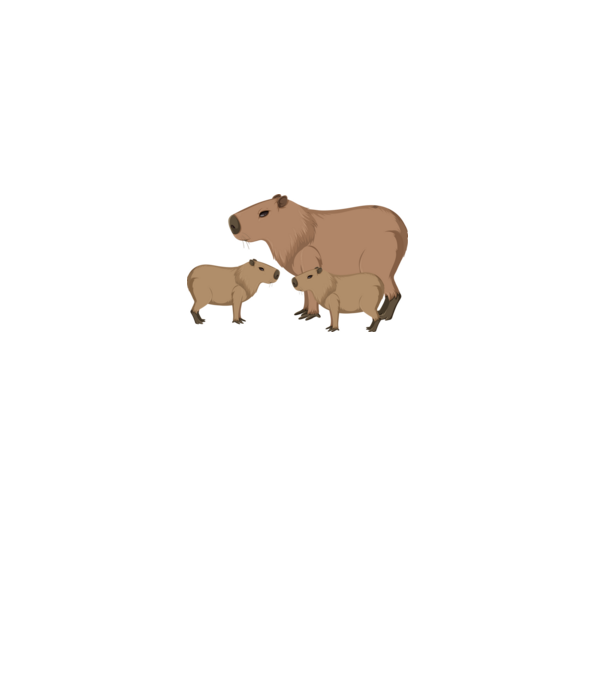 Capybara család minta piros pólón