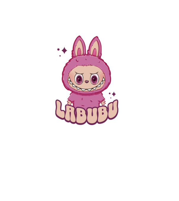 Labubu minta szürke pólón