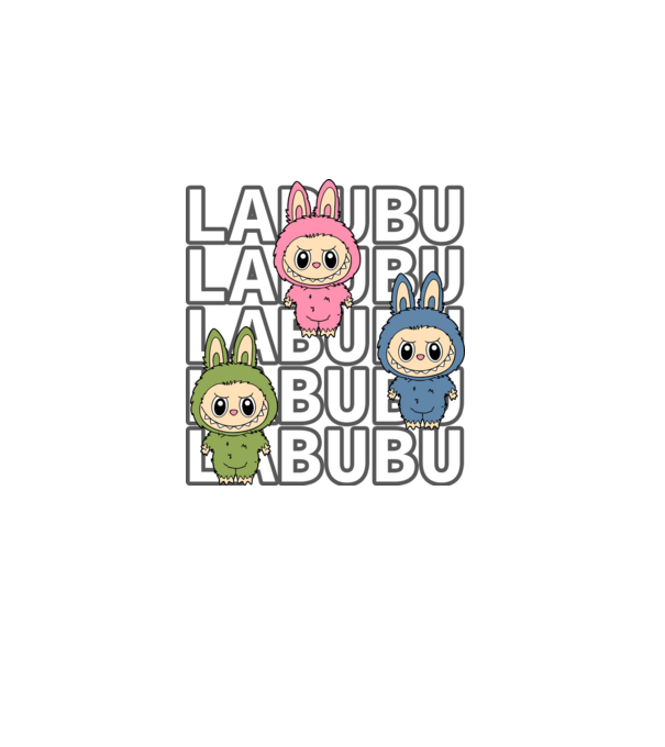 Labubu minta fehér pólón