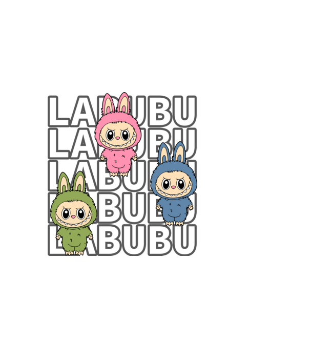 Labubu minta fehér pólón