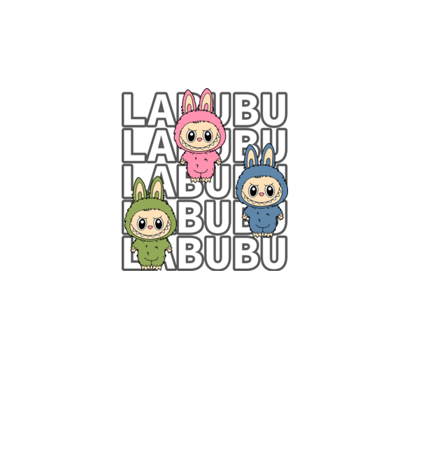Labubu minta fehér pólón
