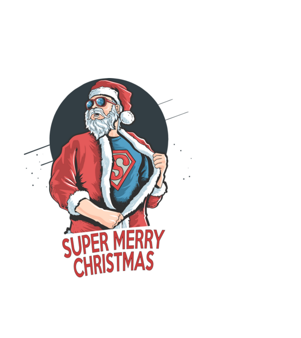 Super Santa minta fehér pólón