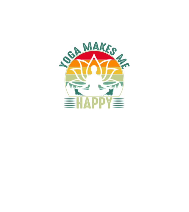 Yoga makes me happy minta fehér pólón