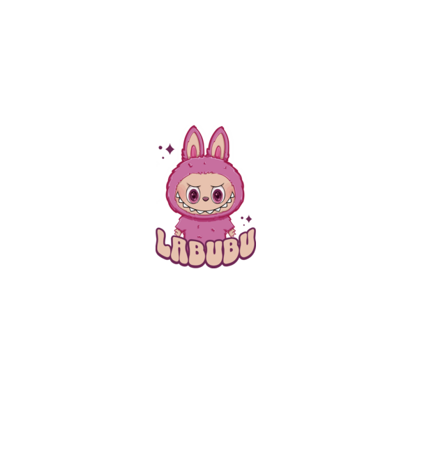 Labubu minta szürke pólón