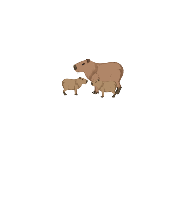 Capybara család minta menta pólón