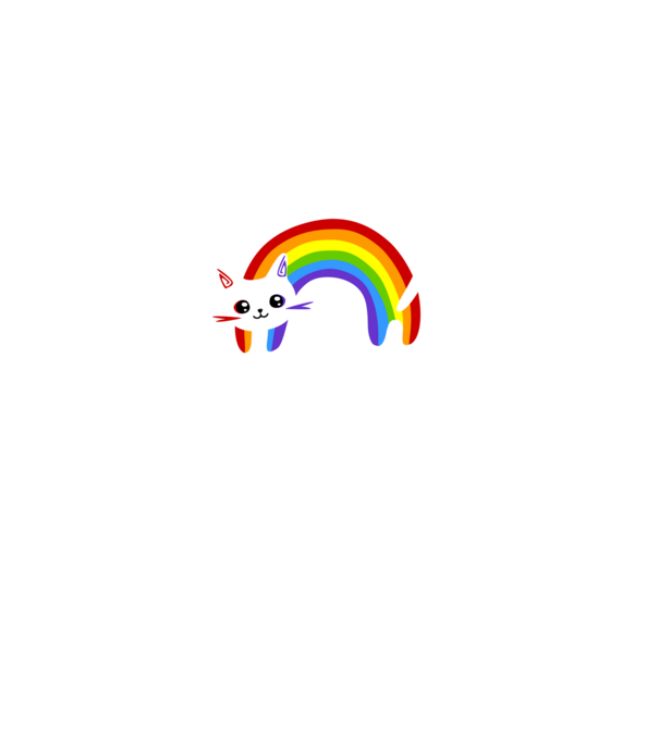 Rainbowkitty minta szürke pólón