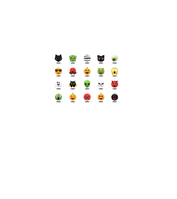 Halloween emoji minta sötétkék pólón