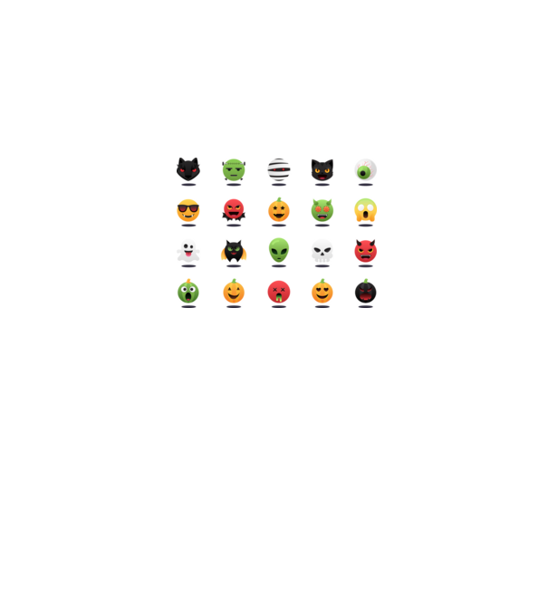 Halloween emoji minta sötétkék pólón