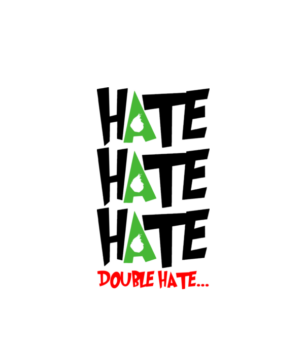 Double Hate minta fehér pólón