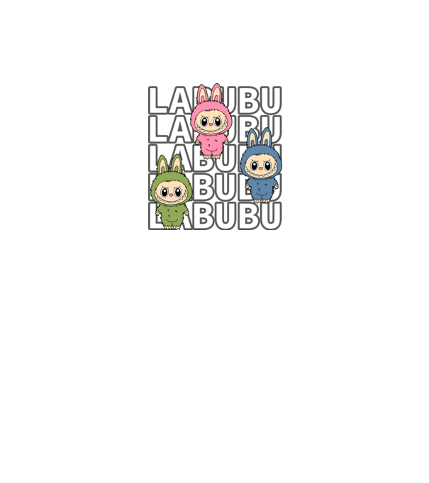 Labubu minta fehér pólón