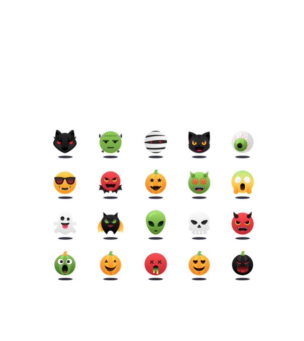Halloween emoji minta fekete pólón