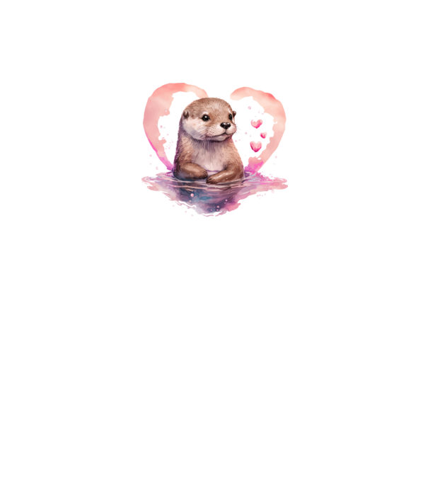 Szerelmes vidra minta fehér pólón
