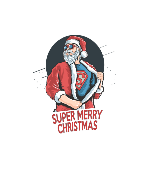 Super Santa minta fehér pólón