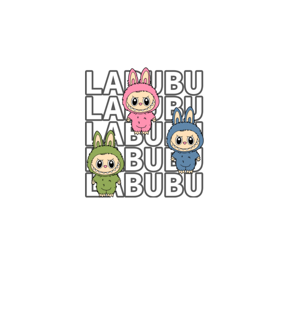 Labubu minta fehér pólón