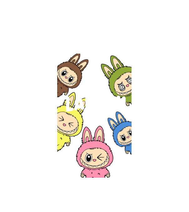 Labubu monsters minta fehér pólón