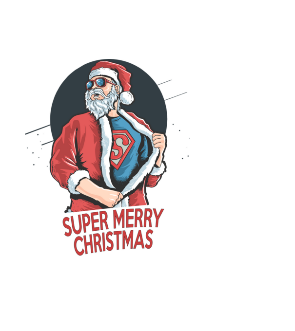 Super Santa minta sötétkék pólón